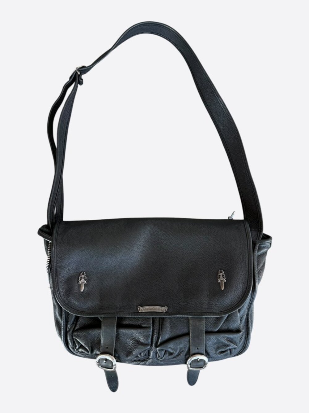 Chrome Hearts Black & Silver Dagger Gunslinger Messenger Bag